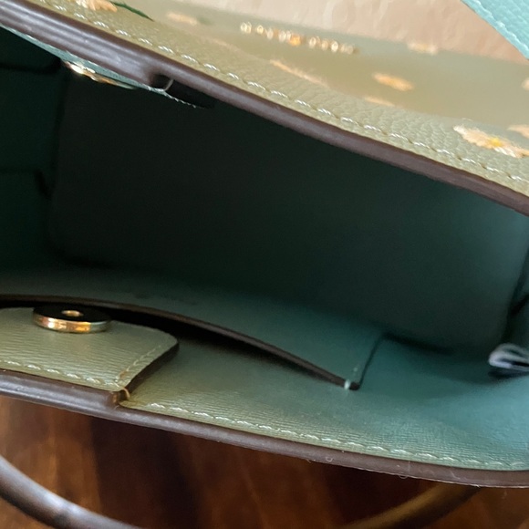 Kate Spade:Darcy Aphrodite Mint Green Floral Small Bucket CrossbodyBag- GoldTone - Picture 10 of 16